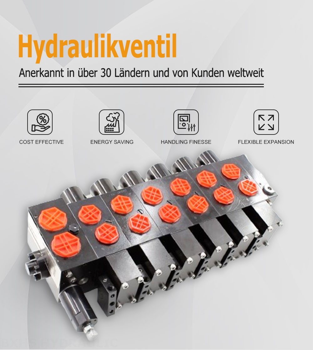 HSDSL Elektrisch proportional und manuell 6 Steuerkolben Proportionalventil